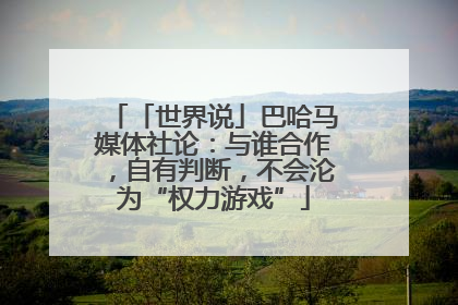 「世界说」巴哈马媒体社论：与谁合作，自有判断，不会沦为“权力游戏”