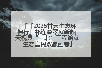 「2025甘肃生态环保行」祁连叠翠展新颜 天祝县“三北”工程绘就生态富民双赢画卷