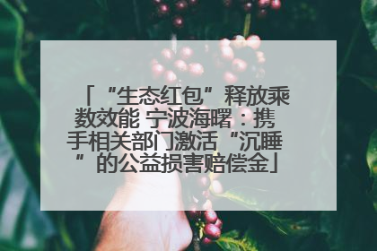 “生态红包”释放乘数效能 宁波海曙：携手相关部门激活“沉睡”的公益损害赔偿金