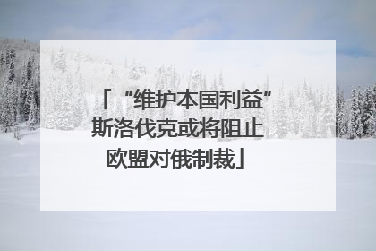 “维护本国利益” 斯洛伐克或将阻止欧盟对俄制裁
