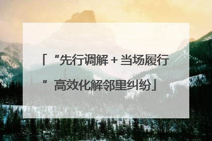 “先行调解＋当场履行”高效化解邻里纠纷
