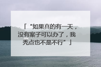 “如果真的有一天，没有案子可以办了，我秃点也不是不行”