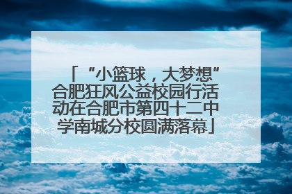 “小篮球，大梦想”合肥狂风公益校园行活动在合肥市第四十二中学南城分校圆满落幕