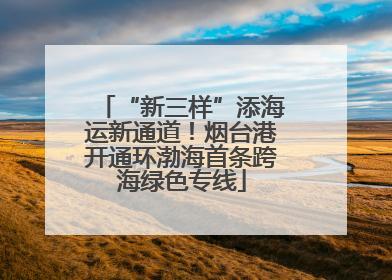 “新三样”添海运新通道！烟台港开通环渤海首条跨海绿色专线