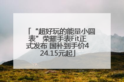 “超好玩的能量小圆表”荣耀手表Fit正式发布 国补到手价424.15元起