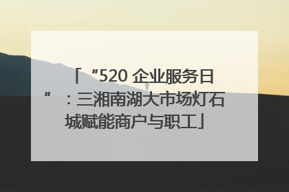 “520 企业服务日”：三湘南湖大市场灯石城赋能商户与职工
