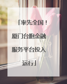 率先全国！厦门台胞金融服务平台投入运行