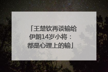 王楚钦再谈输给伊朗14岁小将：都是心理上的输