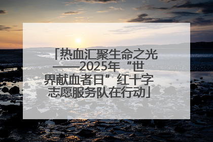 热血汇聚生命之光——2025年“世界献血者日”红十字志愿服务队在行动