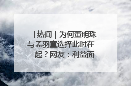 热闻｜为何董明珠与孟羽童选择此时在一起？网友：利益面前啥都能和解