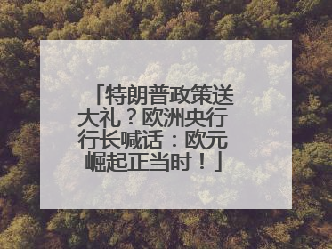 特朗普政策送大礼？欧洲央行行长喊话：欧元崛起正当时！