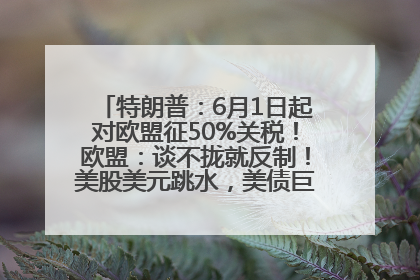 特朗普：6月1日起对欧盟征50%关税！欧盟：谈不拢就反制！美股美元跳水，美债巨震，黄金大涨！多名美高官、议员被指“精准”买卖股票