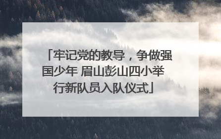 牢记党的教导，争做强国少年 眉山彭山四小举行新队员入队仪式