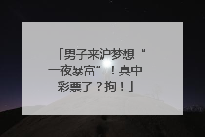 男子来沪梦想“一夜暴富”！真中彩票了？拘！