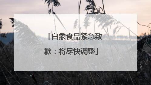 白象食品紧急致歉：将尽快调整