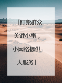盯紧群众关键小事，小网格提供大服务