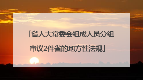 省人大常委会组成人员分组审议2件省的地方性法规