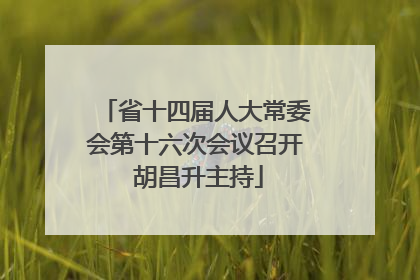 省十四届人大常委会第十六次会议召开 胡昌升主持