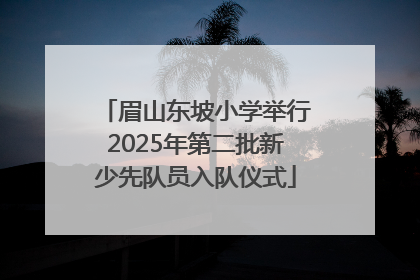 眉山东坡小学举行2025年第二批新少先队员入队仪式