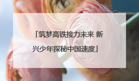 筑梦高铁接力未来 新兴少年探秘中国速度