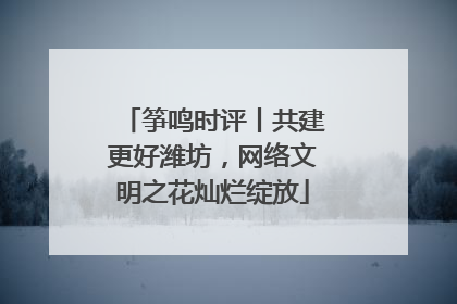筝鸣时评丨共建更好潍坊，网络文明之花灿烂绽放