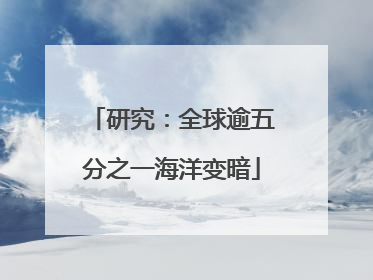 研究：全球逾五分之一海洋变暗