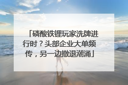 磷酸铁锂玩家洗牌进行时？头部企业大单频传，另一边撤退潮涌