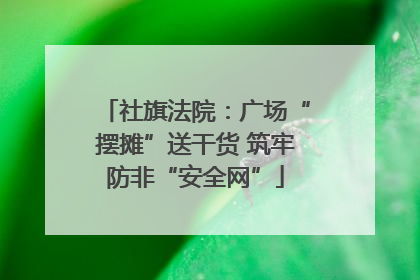 社旗法院：广场“摆摊”送干货 筑牢防非“安全网”