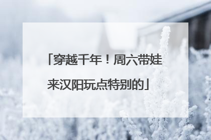 穿越千年！周六带娃来汉阳玩点特别的