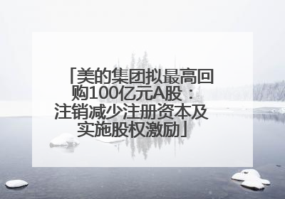 美的集团拟最高回购100亿元A股：注销减少注册资本及实施股权激励