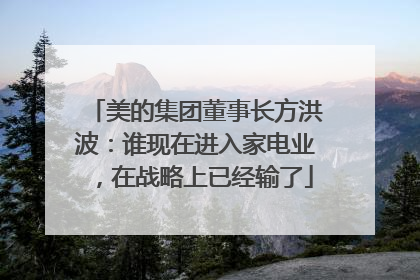 美的集团董事长方洪波：谁现在进入家电业，在战略上已经输了
