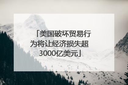 美国破坏贸易行为将让经济损失超3000亿美元