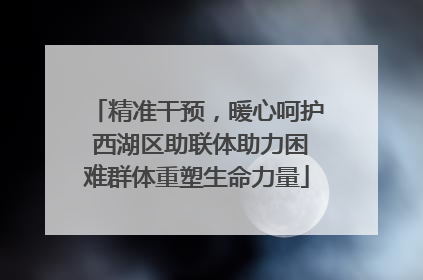 精准干预，暖心呵护 西湖区助联体助力困难群体重塑生命力量