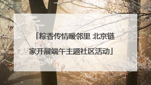 粽香传情暖邻里 北京链家开展端午主题社区活动