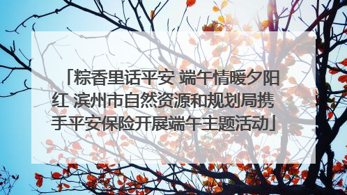 粽香里话平安 端午情暖夕阳红 滨州市自然资源和规划局携手平安保险开展端午主题活动