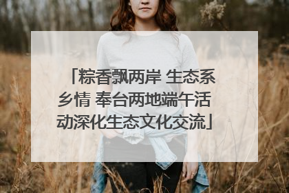 粽香飘两岸 生态系乡情 奉台两地端午活动深化生态文化交流