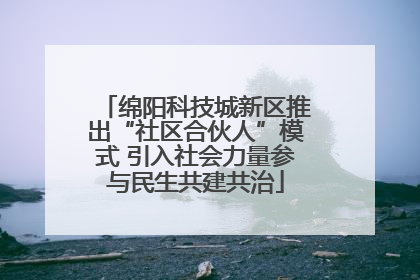绵阳科技城新区推出“社区合伙人”模式 引入社会力量参与民生共建共治