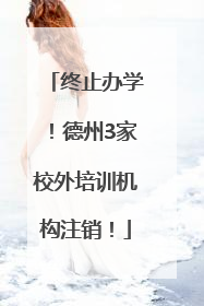 终止办学！德州3家校外培训机构注销！