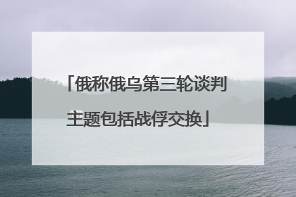 俄称俄乌第三轮谈判主题包括战俘交换