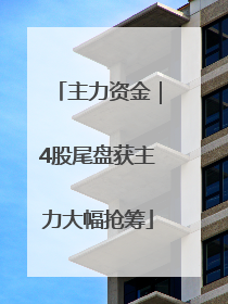 主力资金｜4股尾盘获主力大幅抢筹
