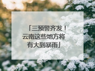 三预警齐发！云南这些地方将有大到暴雨