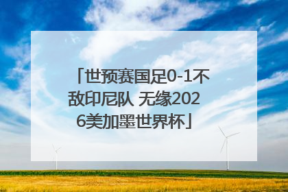 世预赛国足0-1不敌印尼队 无缘2026美加墨世界杯