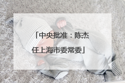 中央批准：陈杰任上海市委常委