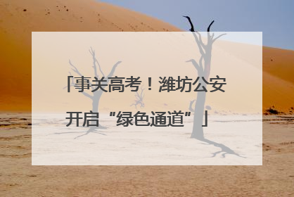 事关高考！潍坊公安开启“绿色通道”