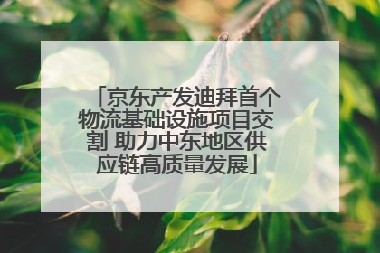 京东产发迪拜首个物流基础设施项目交割 助力中东地区供应链高质量发展
