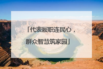 代表履职连民心，群众智慧筑家园