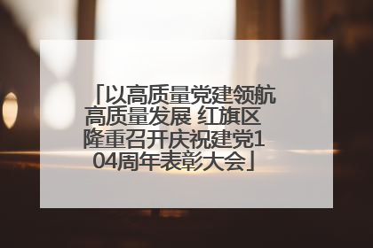 以高质量党建领航高质量发展 红旗区隆重召开庆祝建党104周年表彰大会