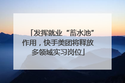发挥就业“蓄水池”作用，快手美团将释放多领域实习岗位