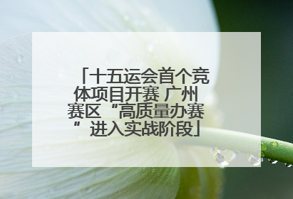 十五运会首个竞体项目开赛 广州赛区“高质量办赛”进入实战阶段