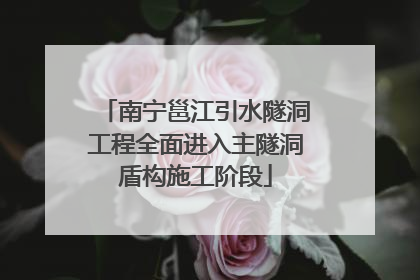 南宁邕江引水隧洞工程全面进入主隧洞盾构施工阶段